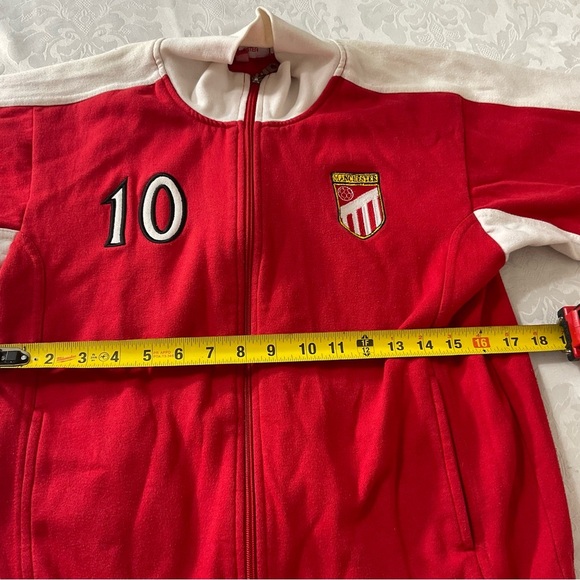 Vintage Manchester United Y2K Red Track Warm Up Jacket Youth Size Medium - Picture 5 of 10